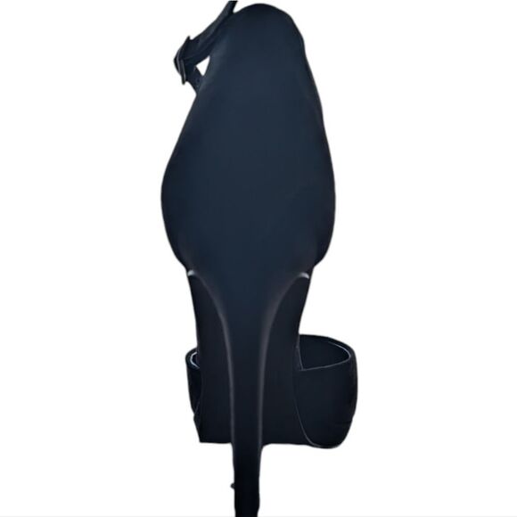 Le Chateau NWT black suede closed toe ankle strap stiletto 4" size 7 - Picture 14 of 14